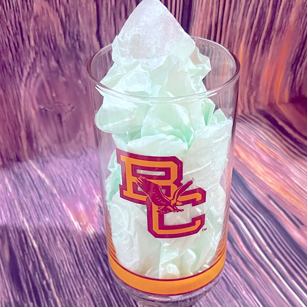 Boston College Eagles~Big East Basketball~16 oz Clear Glass~Getty Gas Promo
